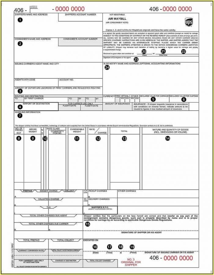 Ups Bill Of Lading Template Ups Bill Of Lading Template