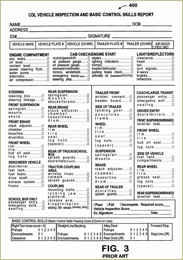 Vehicle Pre Trip Inspection Checklist Template Vehicle Pre Trip Inspection Checklist Template