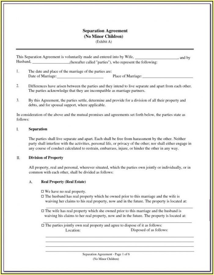 Virginia Marital Separation Agreement Form Virginia Marital Separation Agreement Form