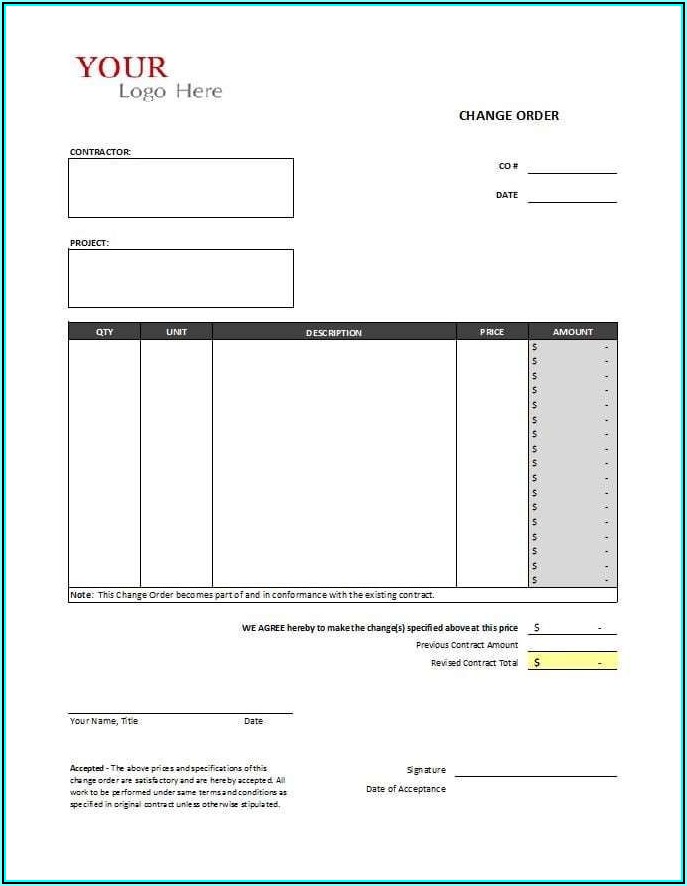 Free Change Order Template