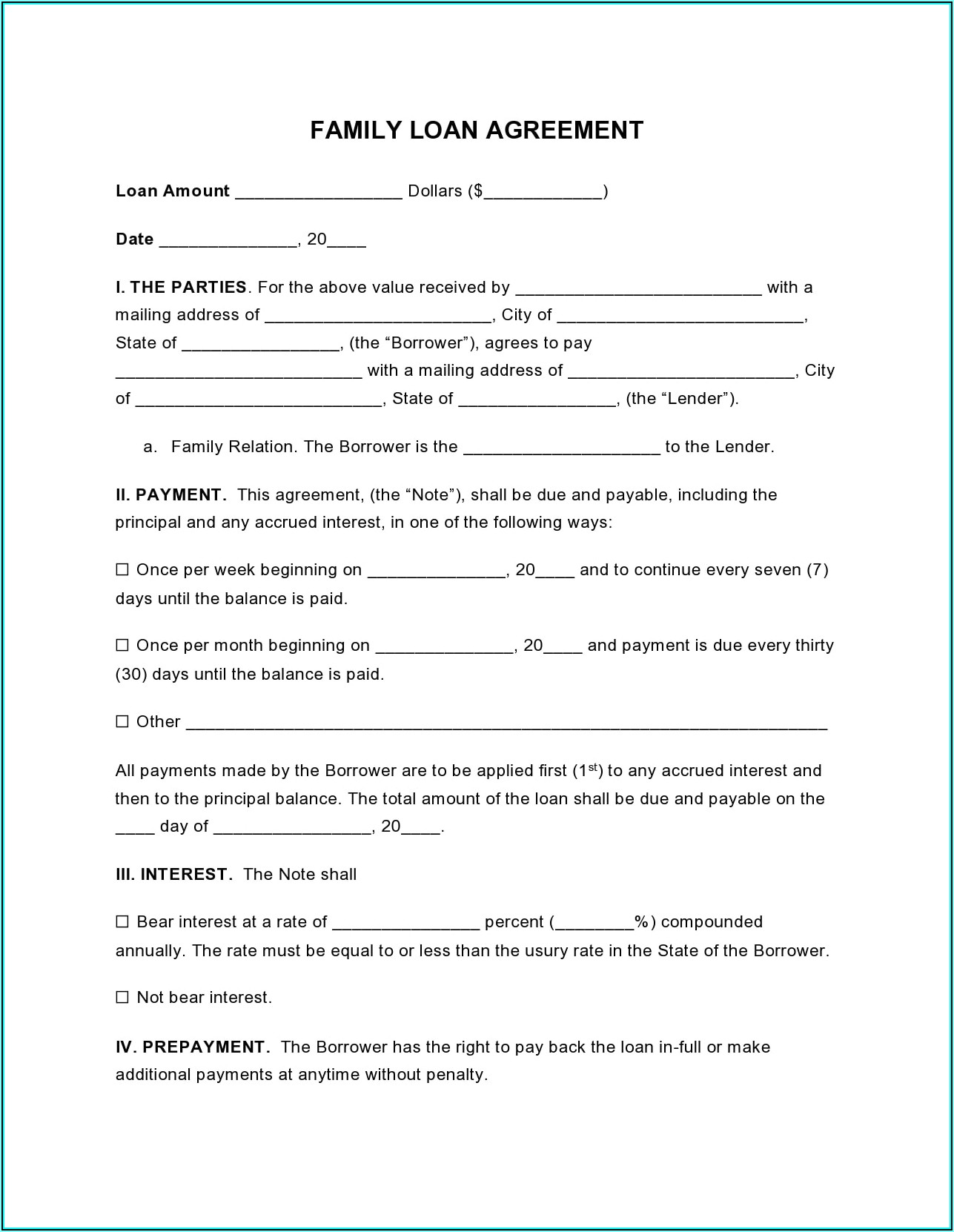 Loan Agreement Template Ontario Free Word