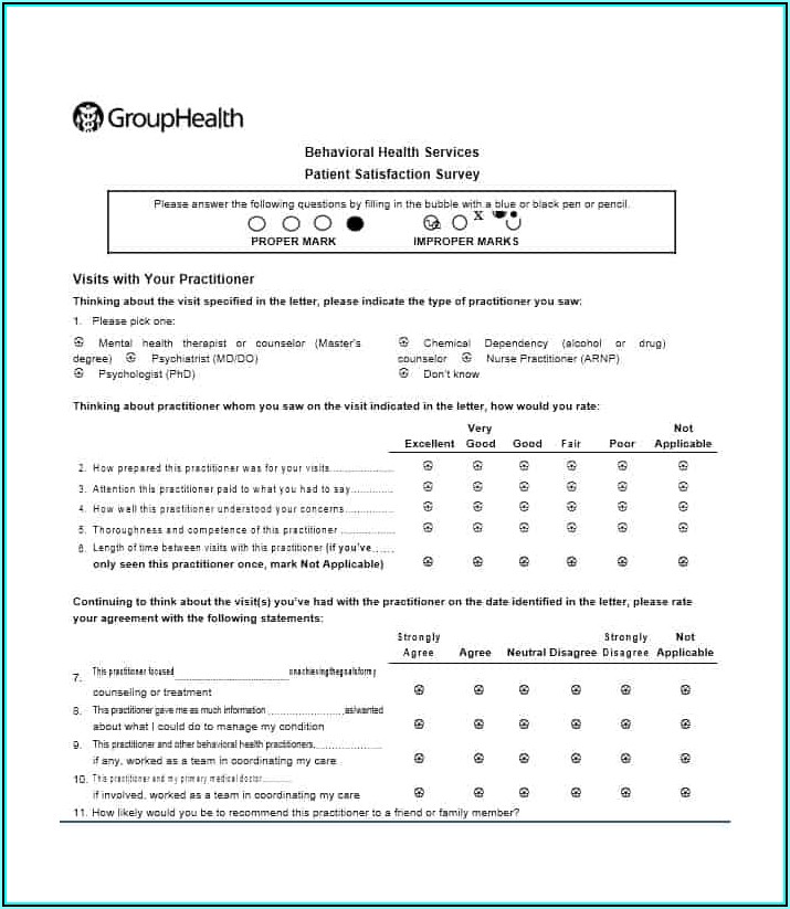 Patient Satisfaction Survey Template Free