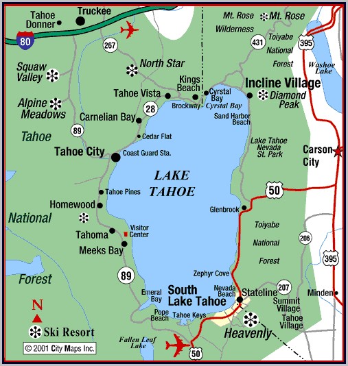 South Lake Tahoe Map Of Hotels - Maping Resources